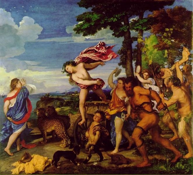 baco_y_ariadna.jpg - Título: "Baco y Ariadna" Autor:"Tiziano Vecellio o Vecelli, conocido tradicionalmente en español como Tiziano o Ticiano" Técnica:  Óleo sobre lienzo Medidas: 175 x 190 cm, National Gallery (Londres)