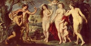 el_juicio_de_paris-2.jpg - Título: El juicio de Paris Autor:Peter Paul Rubens, cerca 1638-1639. Museo del Prado, Madrid. Descripción: Este es el segundo cuadro de Rubens pintado especialmente para el Rey de España.