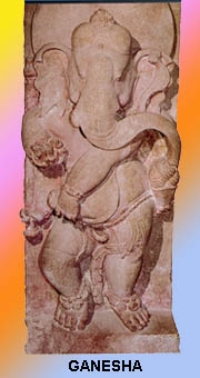 ganesha.jpg - Estatuilla viene de Uttar Pradesj, cerca del año 750 d.C. Deidad con rostro de elefante, hijo de Shiva y Parvati. Considerado como el enemigo y destructor de todos los obstáculos