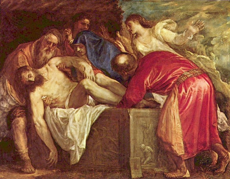 santo_entierro.jpg - Título: "Santo Entierro" Autor:"Tiziano" Técnica:  Óleo sobre lienzo Medidas: 137 x 175 cm, Museo del Prado (Madrid).  